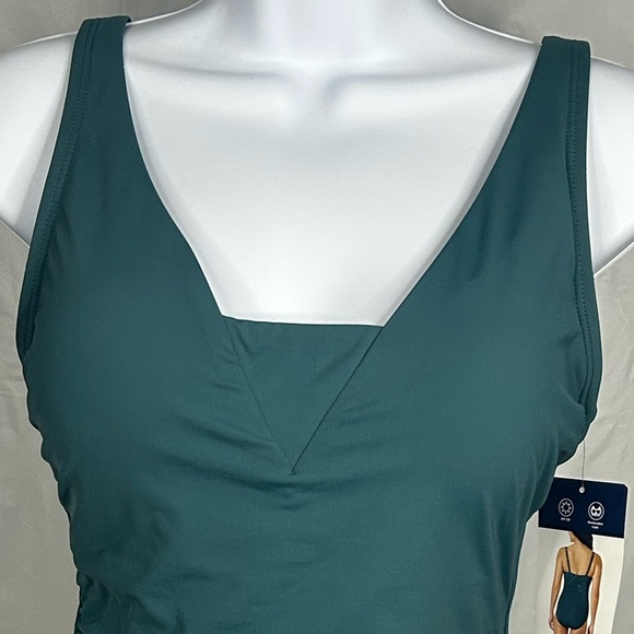 Lands’ End Green One Piece Swimsuit Ruched Tummy Control Size Small NWT - Picture 3 of 7
